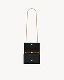 KATE SMALL TASSEL IN CROCODILE-EMBOSSED LEATHER BLACK