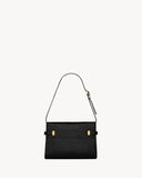 MANHATTAN SMALL IN SHINY CROCODILE-EMBOSSED LEATHER BLACK