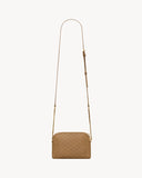 GABY ZIPPED POUCH IN QUILTED LAMBSKIN DARK CORK