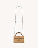 GABY VANITY BAG IN OSIER NATURAL AND BRICK